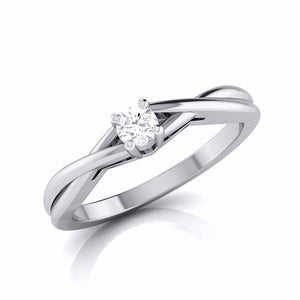 Jewelove™ Rings SI IJ / Women's Band only 20-Pointer Platinum Solitaire Ring - Shank with a Twist JL PT G 115-A