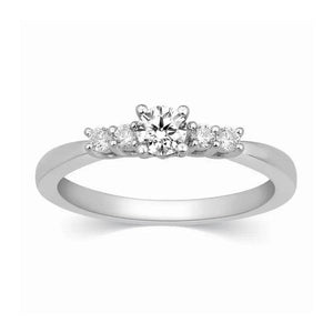 Jewelove™ Rings 20 Pointer Solitaire, 5 Diamond Platinum Ring with Diamond Accents for Women JL PT 323