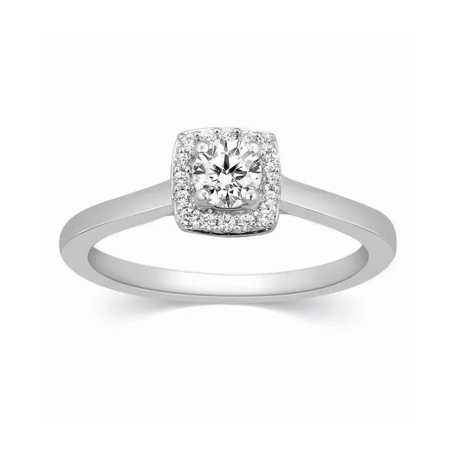 Jewelove™ Rings 20 Pointer Square Halo Diamond Platinum Engagement Ring JL PT 325