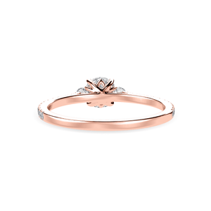 Jewelove™ Rings Women's Band only / VS J 25-Pointer Diamond Accents Shank 18K Rose Gold Ring JL AU 1238R-C