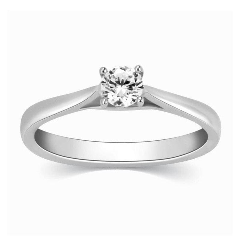 Jewelove™ Rings 25 Pointer Platinum Solitaire Cathedral Ring for Women JL PT 330