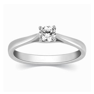 Jewelove™ Rings 25 Pointer Platinum Solitaire Cathedral Ring for Women JL PT 330