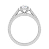 Jewelove™ Rings SI IJ / Women's Band only 25-Pointer Solitaire Halo Diamond Split Shank Platinum Ring for Women JL PT RV RD 140