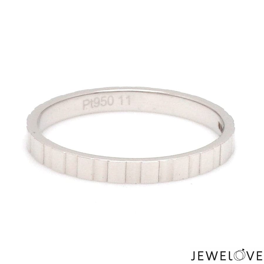 Jewelove™ Rings Women's Band only 2mm Designer Japanese Platinum Hi-Polish Women's Ring JL PT 1345