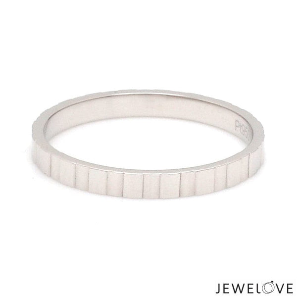 Jewelove™ Rings Women's Band only 2mm Designer Japanese Platinum Hi-Polish Women's Ring JL PT 1345