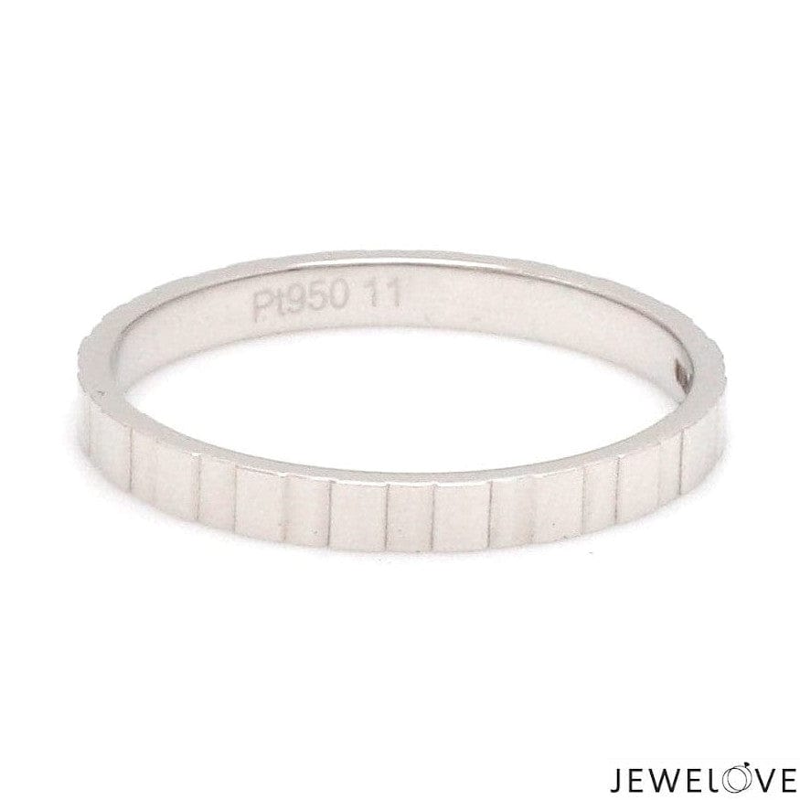 Jewelove™ Rings Women's Band only 2mm Designer Japanese Platinum Hi-Polish Women's Ring JL PT 1345