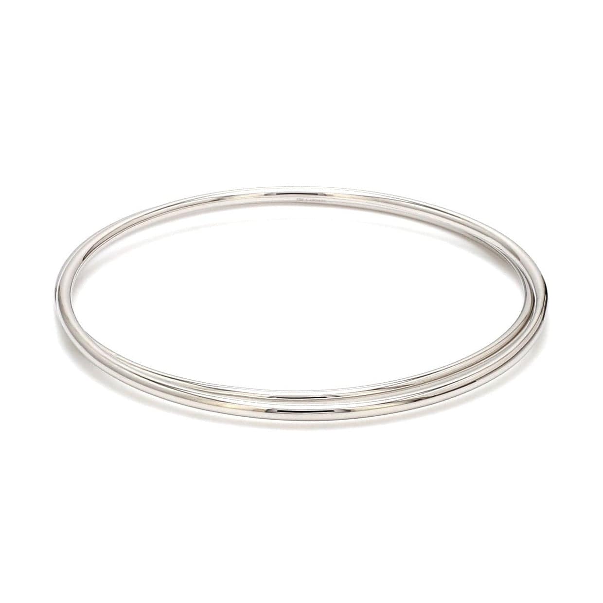 Jewelove™ Bangles & Bracelets 2mm Hollow Lightweight Platinum Bangles for Women JL PTB 1101