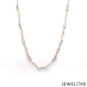 Jewelove™ Chains 16 inches 2mm Japanese Designer Platinum Rose Gold Chain for Women JL PT CH 1265