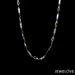 Jewelove™ Chains 16 inches 2mm Japanese Designer Platinum Rose Gold Chain for Women JL PT CH 1265