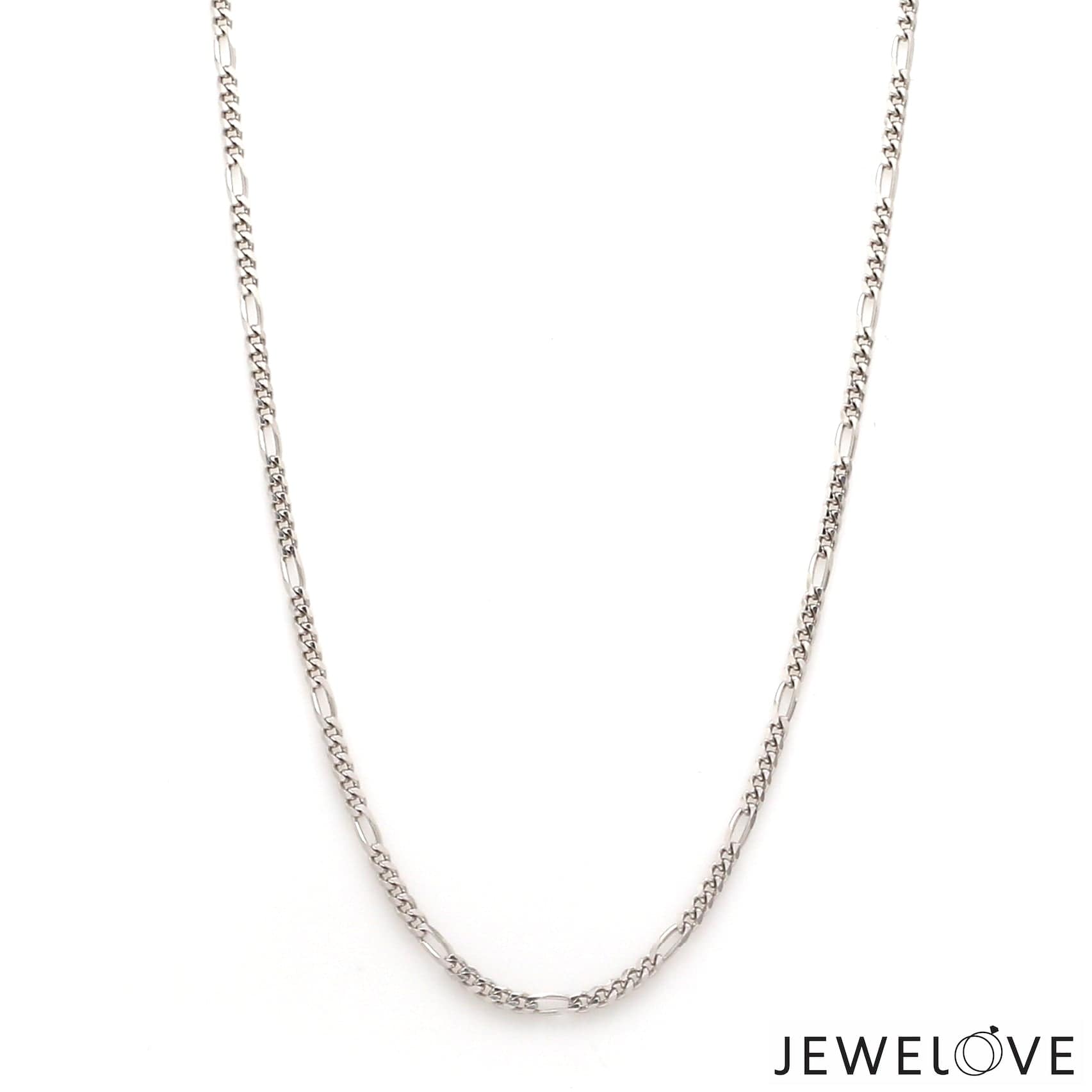 Jewelove™ Chains 22 inches 2mm Japanese Platinum Figaro Chain for Men JL PT CH 1211-B