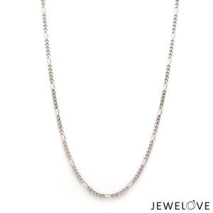 Jewelove™ Chains 22 inches 2mm Japanese Platinum Figaro Chain for Men JL PT CH 1211-B