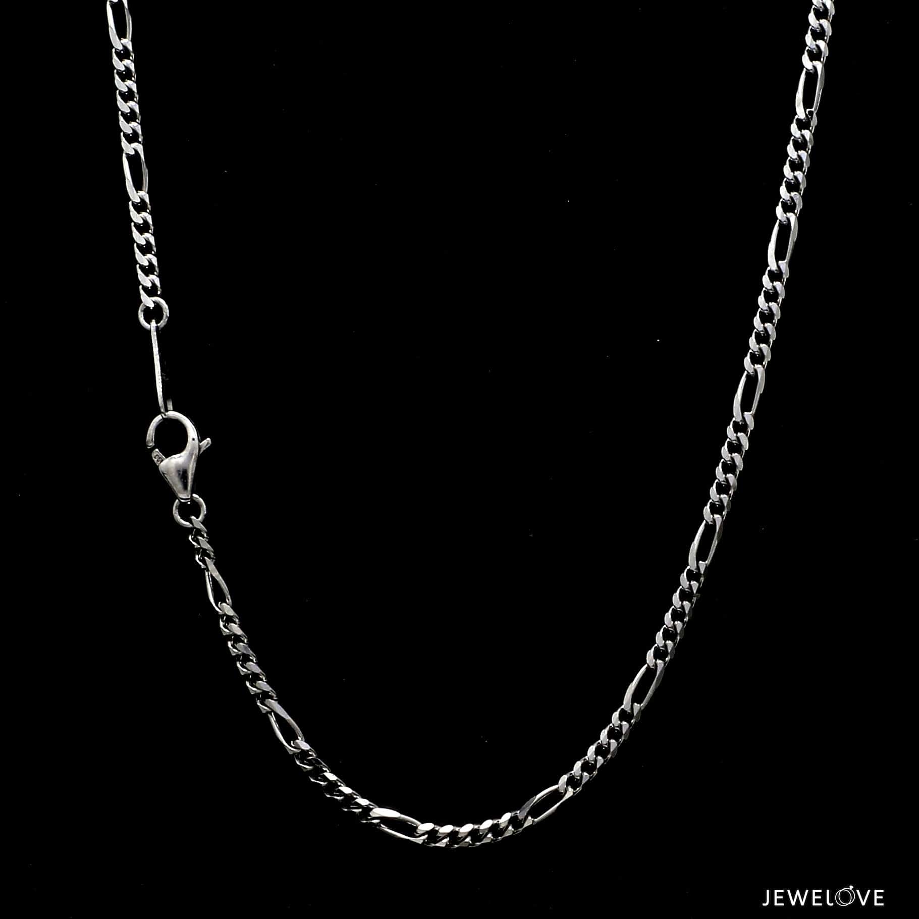 Jewelove™ Chains 22 inches 2mm Japanese Platinum Figaro Chain for Men JL PT CH 1211-B