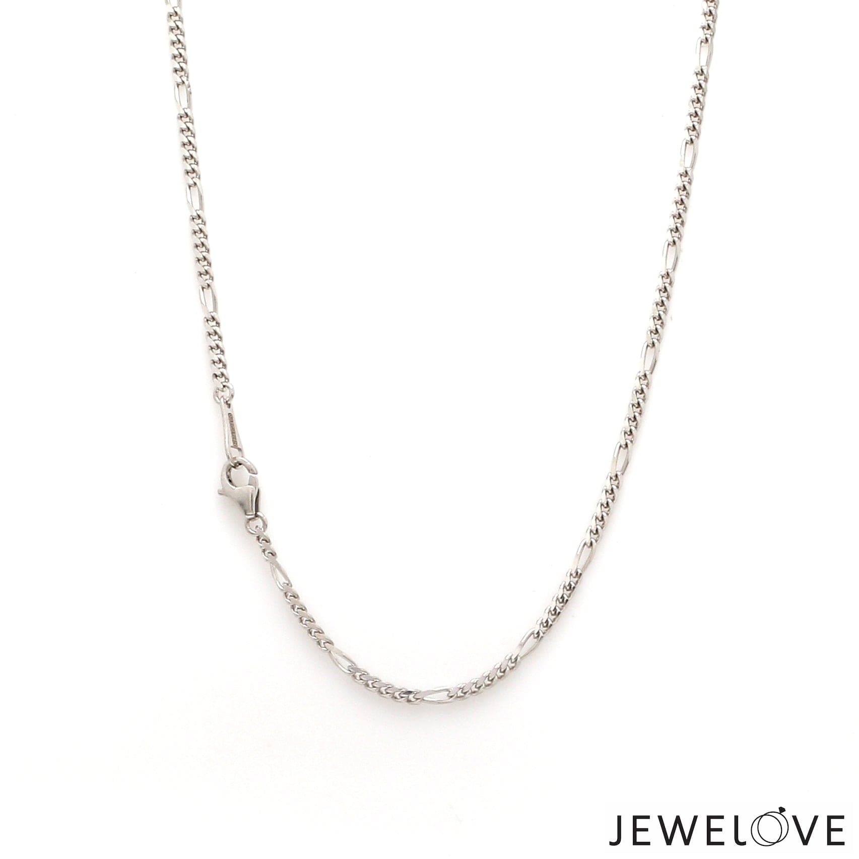 Jewelove™ Chains 22 inches 2mm Japanese Platinum Figaro Chain for Men JL PT CH 1211-B