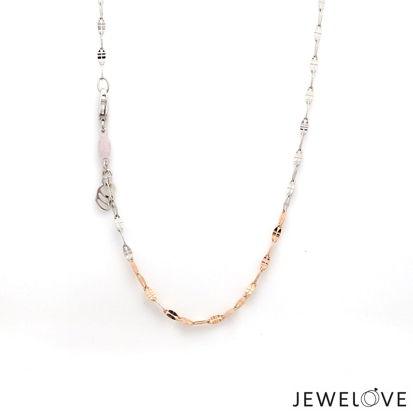 Jewelove™ Chains 15 inches 2mm Japanese Platinum Rose Gold Fantasy Chain for Women JL PT CH 1213R