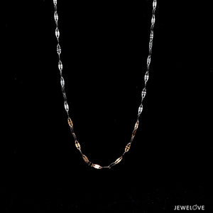 Jewelove™ Chains 15 inches 2mm Japanese Platinum Rose Gold Fantasy Chain for Women JL PT CH 1213R