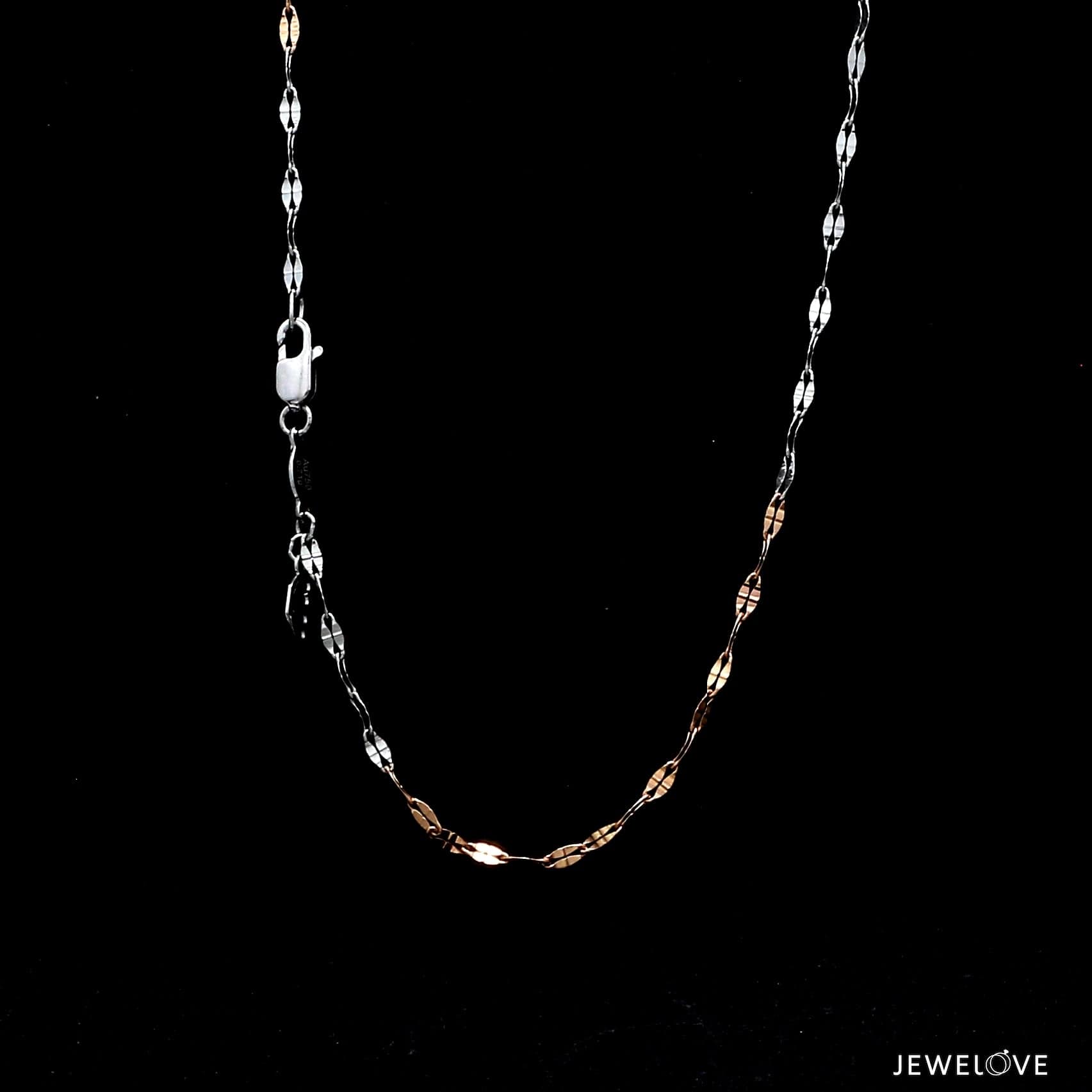 Jewelove™ Chains 15 inches 2mm Japanese Platinum Rose Gold Fantasy Chain for Women JL PT CH 1213R