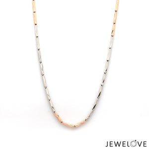 Jewelove™ Chains 20 inches 2mm Japanese Platinum Rose Gold Roller Links Chain JL PT CH 1264