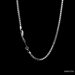 Jewelove™ Chains 2mm Plain Platinum Box Chain for Men SJ PTO 702-C