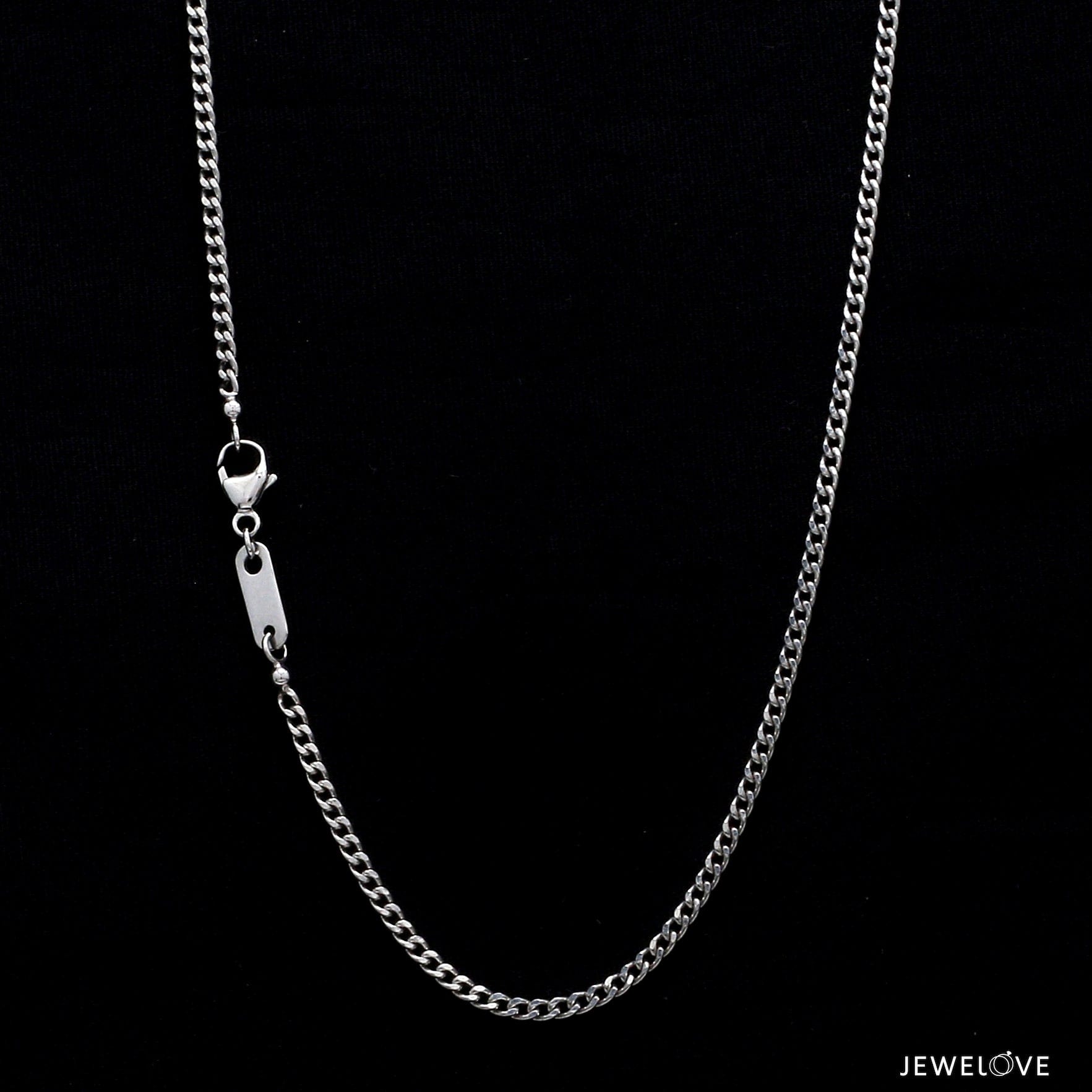 Jewelove™ Chains 2mm Platinum Curb Chain Uni-sex JL PT CH 982-A