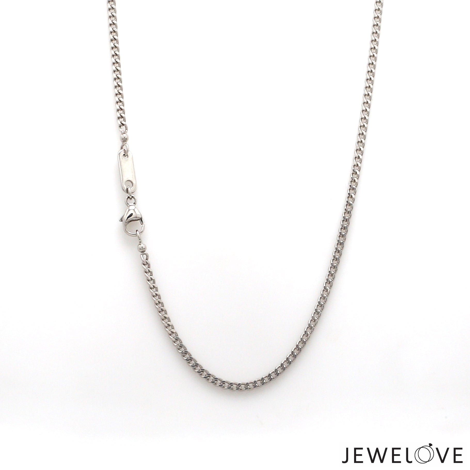 Jewelove™ Chains 2mm Platinum Curb Chain Uni-sex JL PT CH 982-A