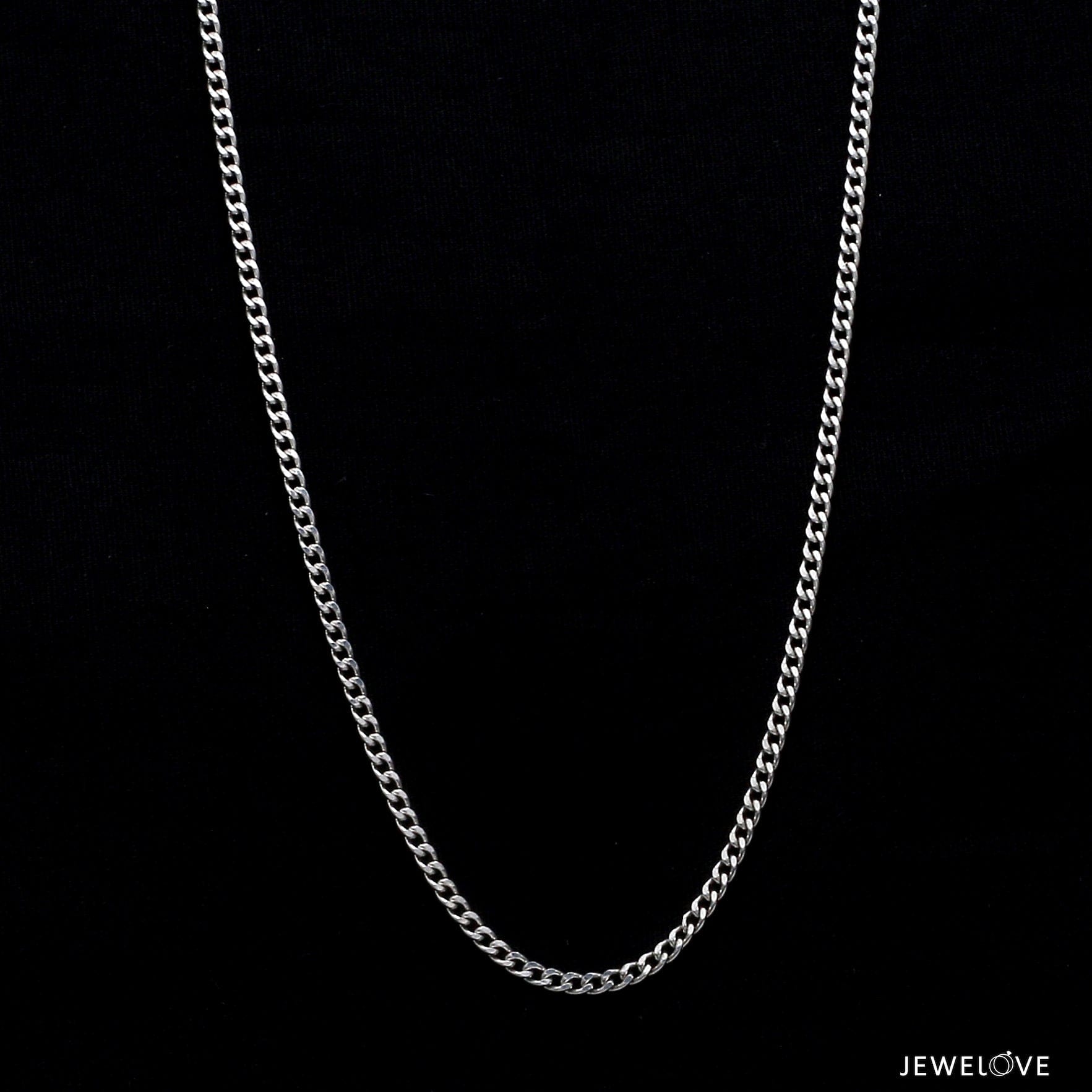 Jewelove™ Chains 2mm Platinum Curb Chain Uni-sex JL PT CH 982-A