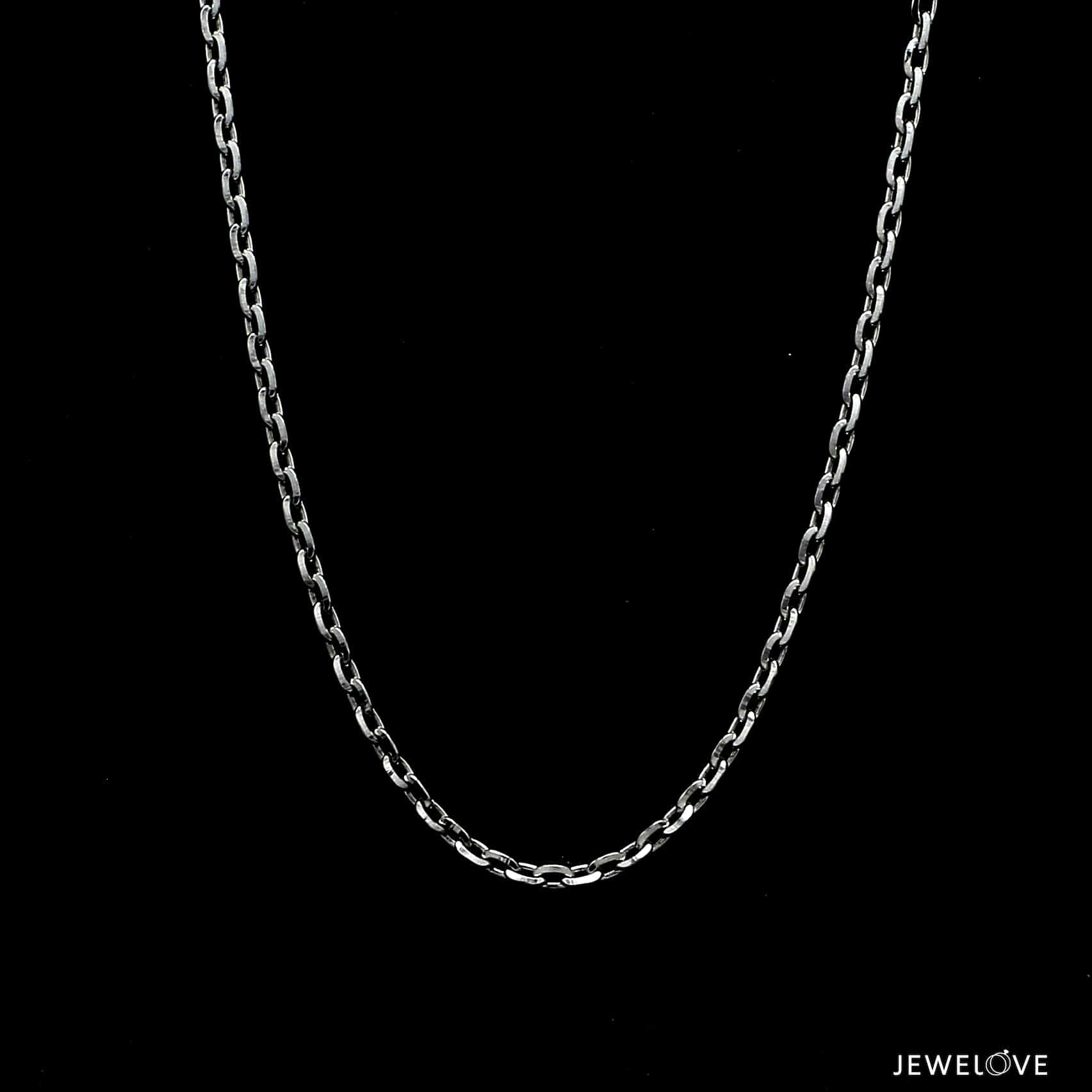 Jewelove™ Chains 2mm Platinum Japanese Shine Cut Cable Chain for Women JL PT CH 1254