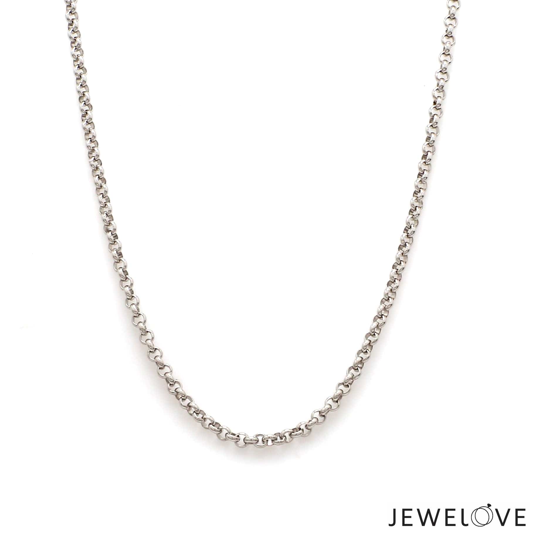 Jewelove™ Chains 2mm Platinum Round Links Chain for Women JL PT CH 1214