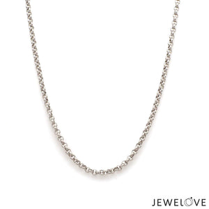 Jewelove™ Chains 2mm Platinum Round Links Chain for Women JL PT CH 1214