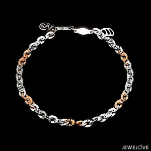 Jewelove™ Bangles & Bracelets 3.25mm Japanese Platinum Rose Gold Bracelet for Women JL PTB 659R