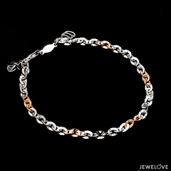 Jewelove™ Bangles & Bracelets 3.25mm Japanese Platinum Rose Gold Bracelet for Women JL PTB 659R