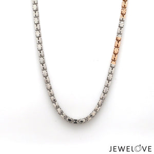 Jewelove™ Chains 3.25mm Platinum Rose Gold Chain with Matte Finish for Men JL PT CH 1236