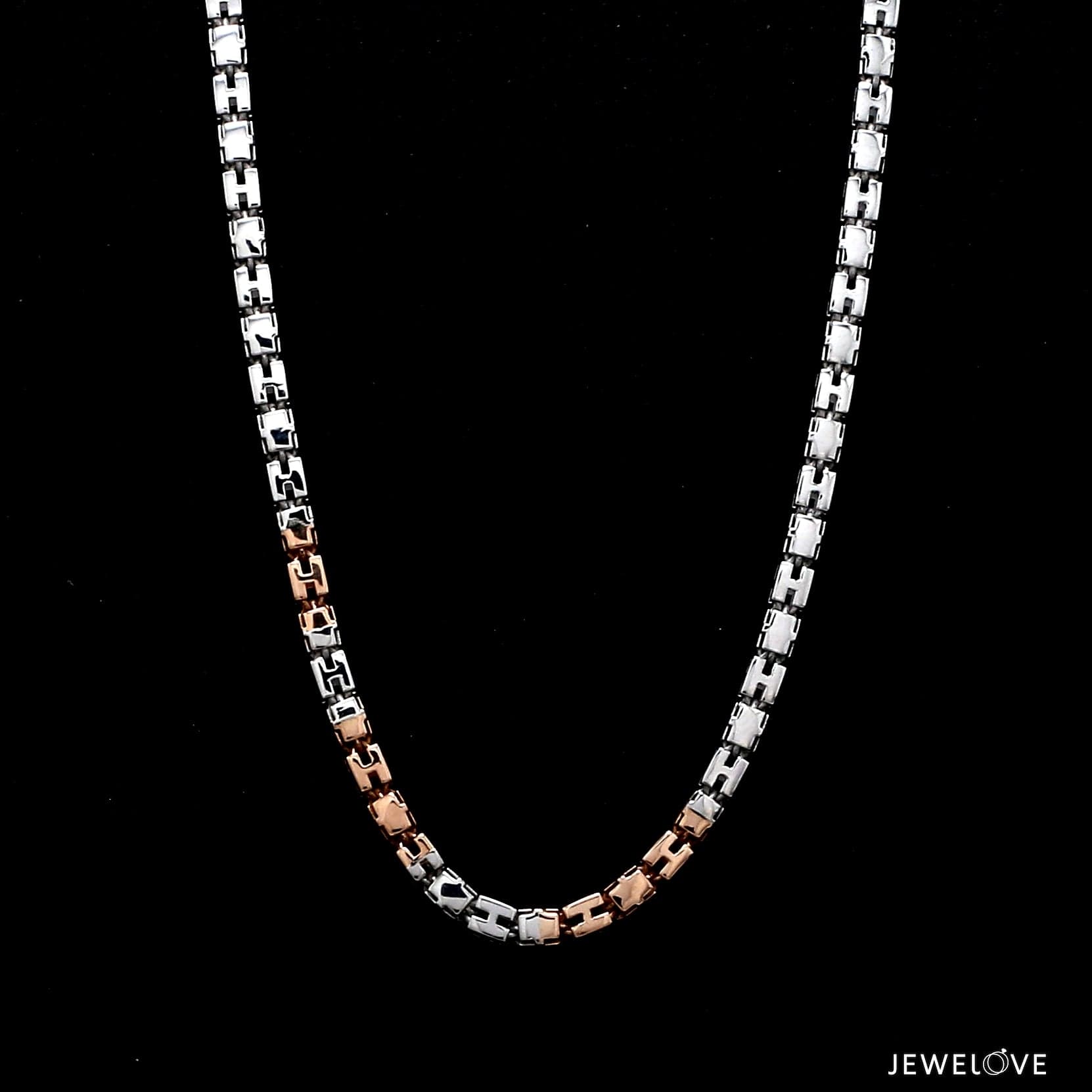 Jewelove™ Chains 3.25mm Platinum Rose Gold Chain with Matte Finish for Men JL PT CH 1236