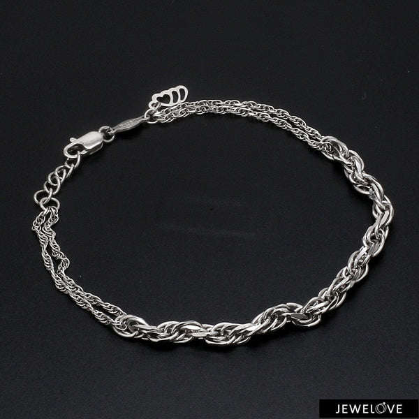 Jewelove™ Bangles & Bracelets 3.5 mm Japanese Platinum Bracelet for Women JL PTB 1159