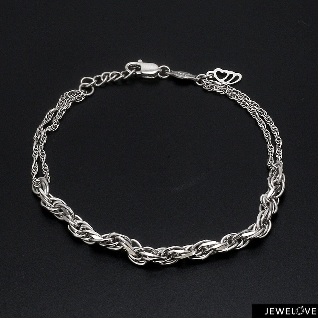 Jewelove™ Bangles & Bracelets 3.5 mm Japanese Platinum Bracelet for Women JL PTB 1159