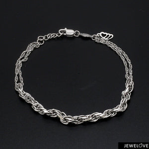 Jewelove™ Bangles & Bracelets 3.5 mm Japanese Platinum Bracelet for Women JL PTB 1159