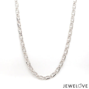 Jewelove™ Chains 20 inches 3.5mm Japanese Platinum Links Chain for Men JL PT 1313