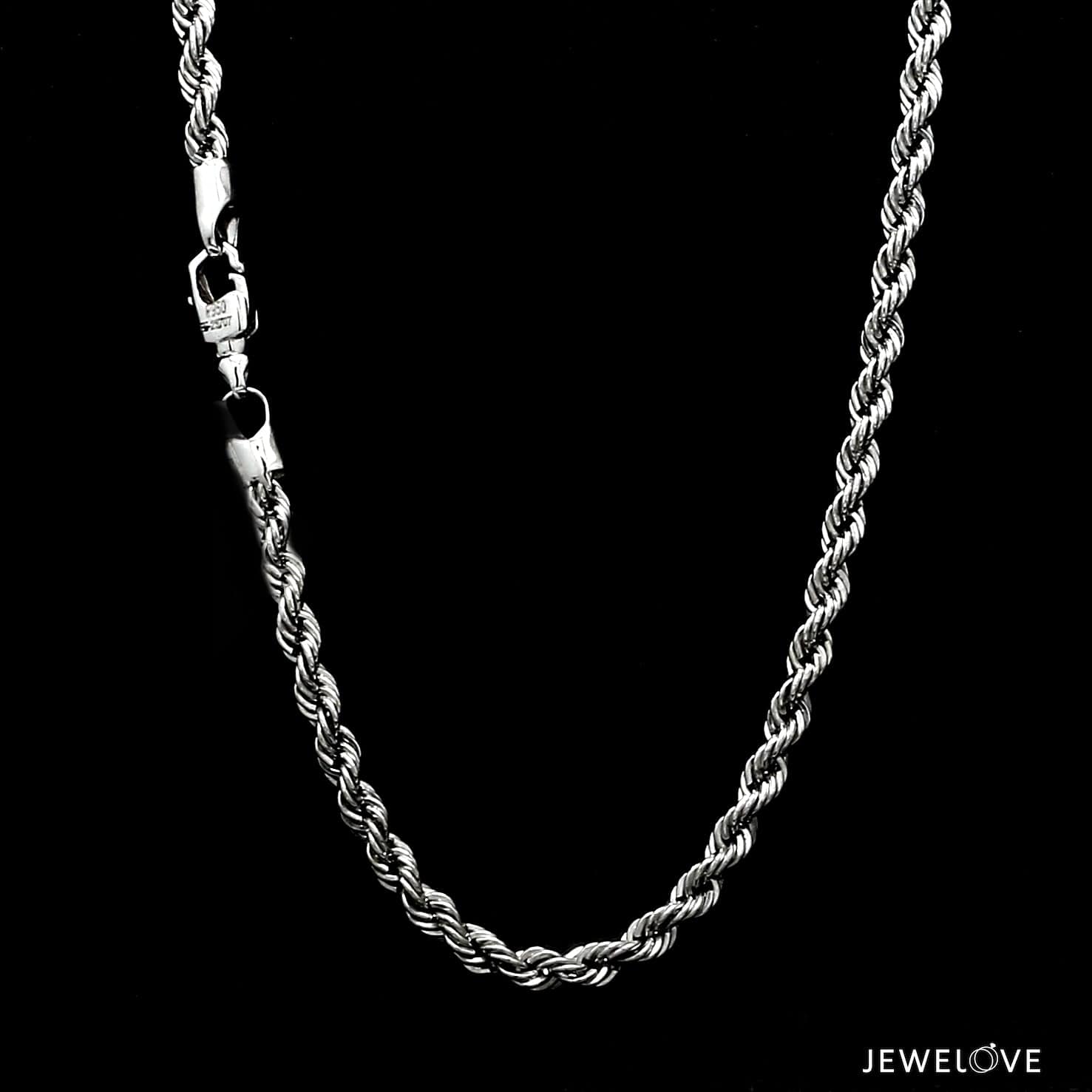 Jewelove™ Chains 3.5mm Platinum Rope Chain for Men JL PT CH 903-D