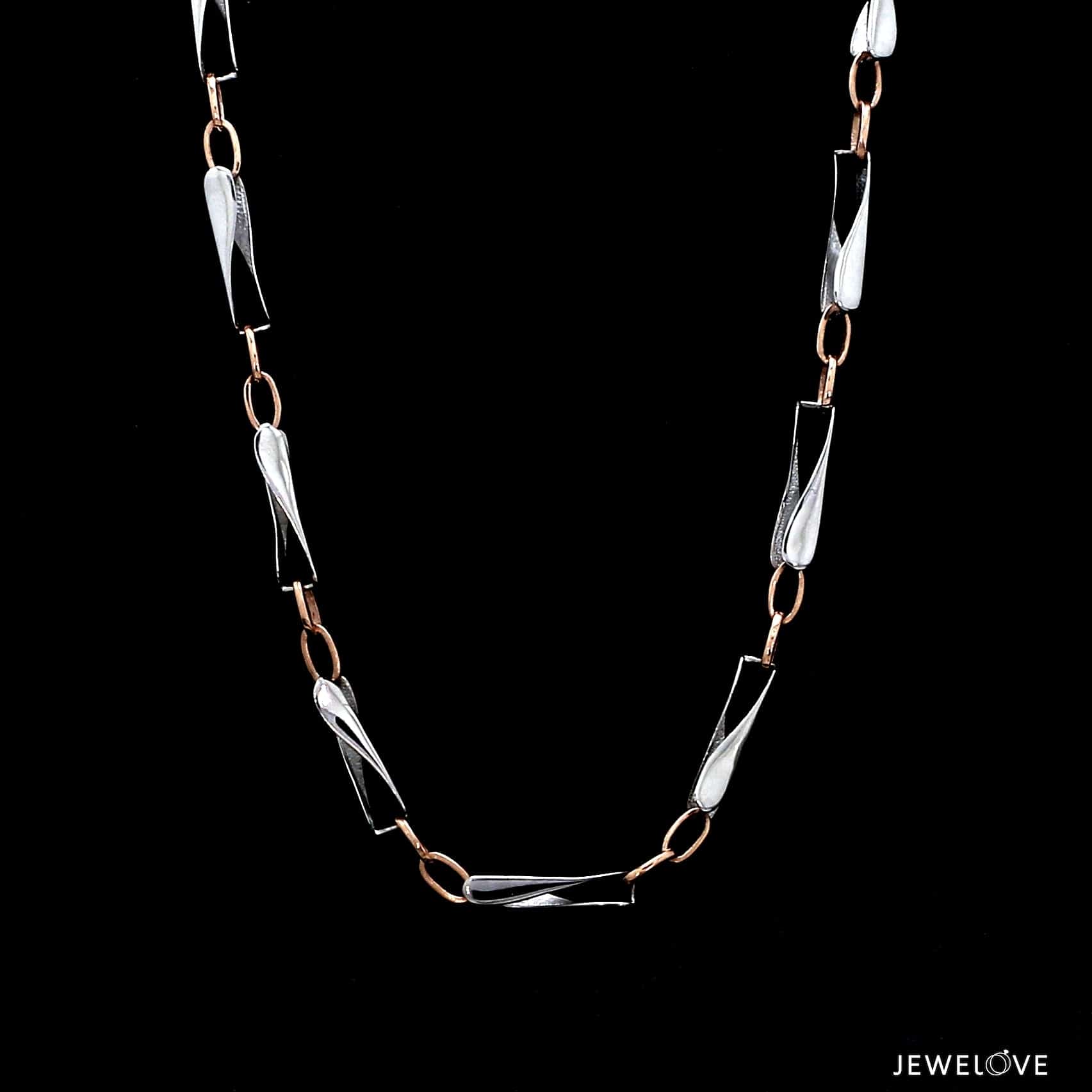 Jewelove™ Chains 3.5mm Platinum Rose Gold Link Chain for Men JL PT CH 1346