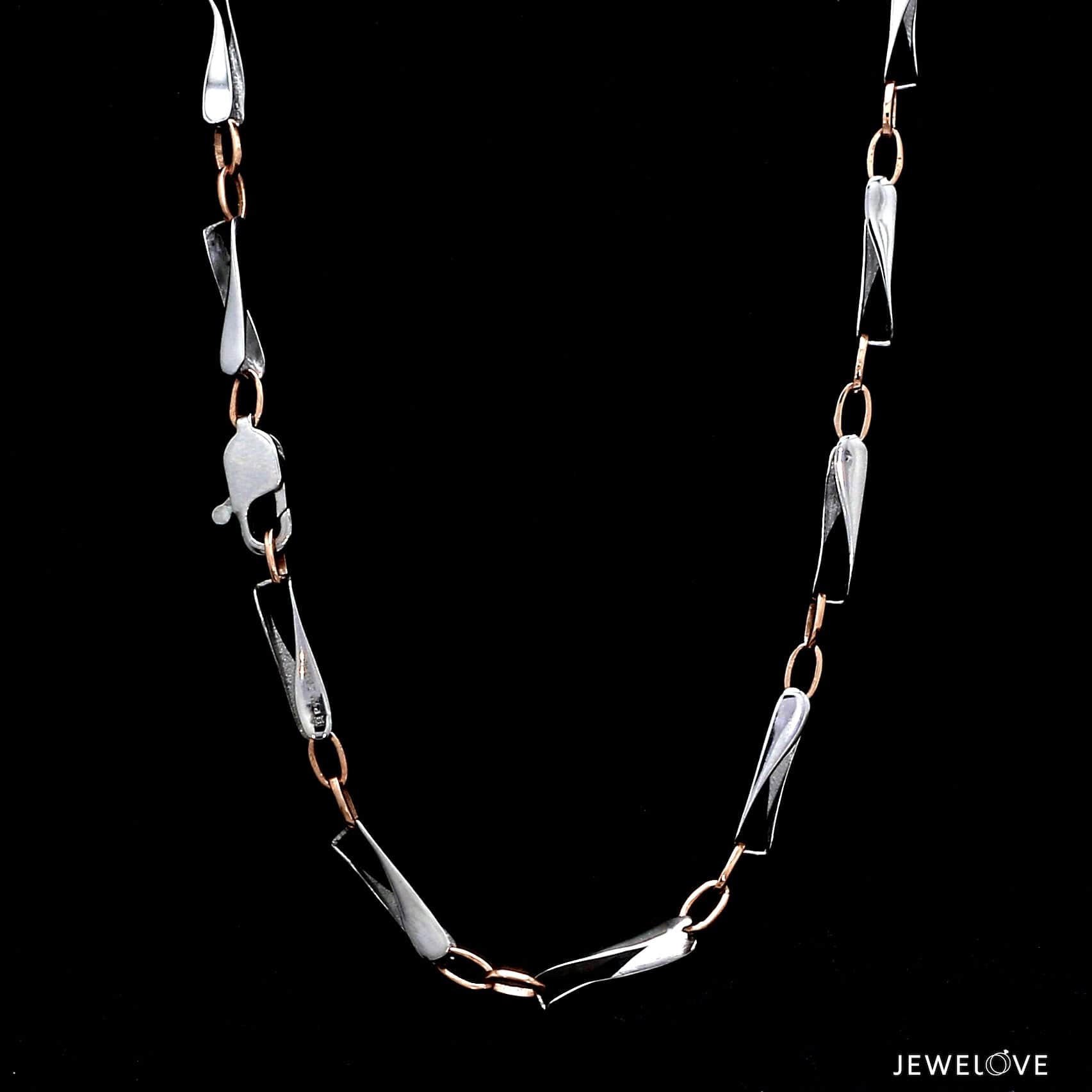 Jewelove™ Chains 3.5mm Platinum Rose Gold Link Chain for Men JL PT CH 1346