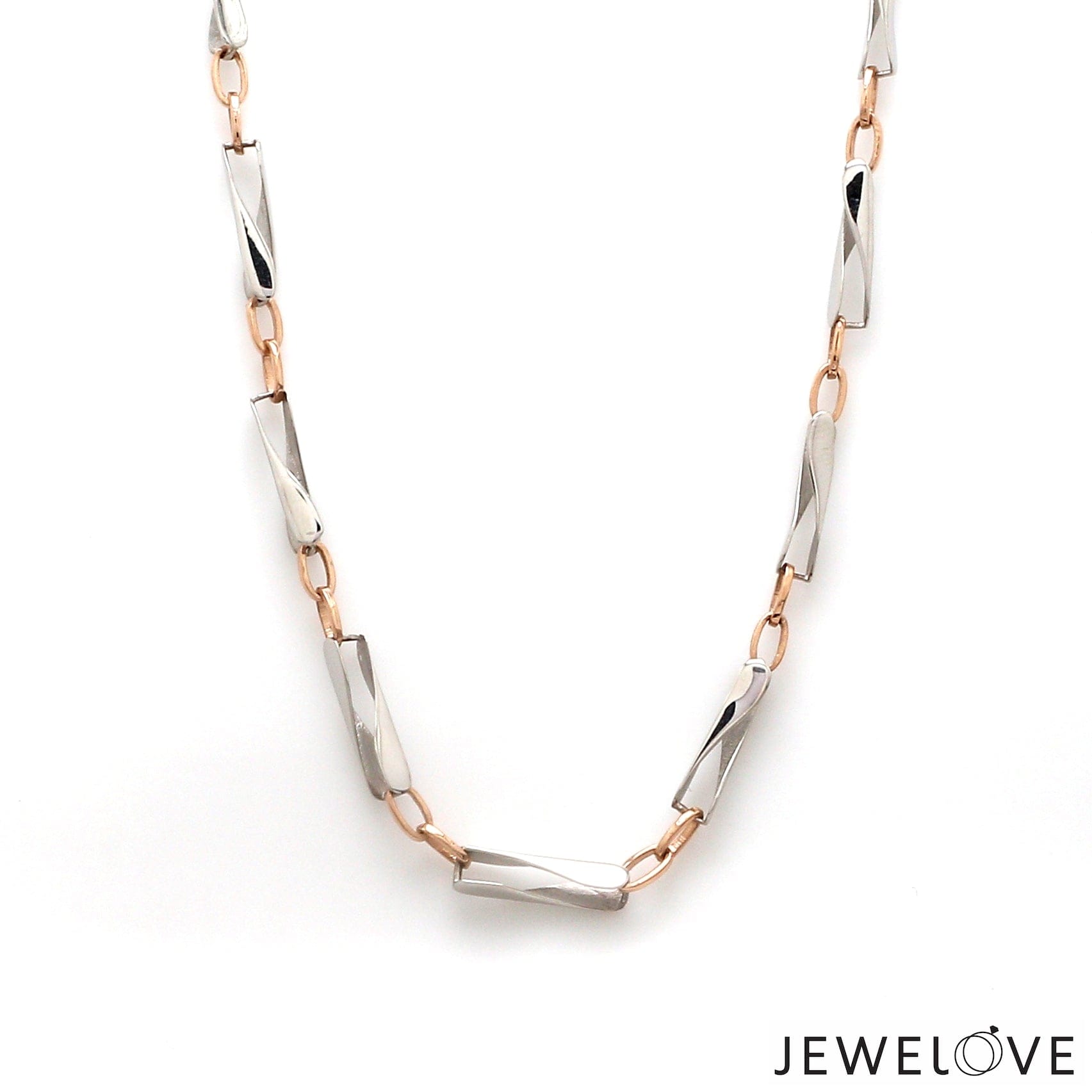 Jewelove™ Chains 3.5mm Platinum Rose Gold Link Chain for Men JL PT CH 1346