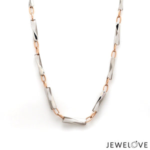 Jewelove™ Chains 3.5mm Platinum Rose Gold Link Chain for Men JL PT CH 1346