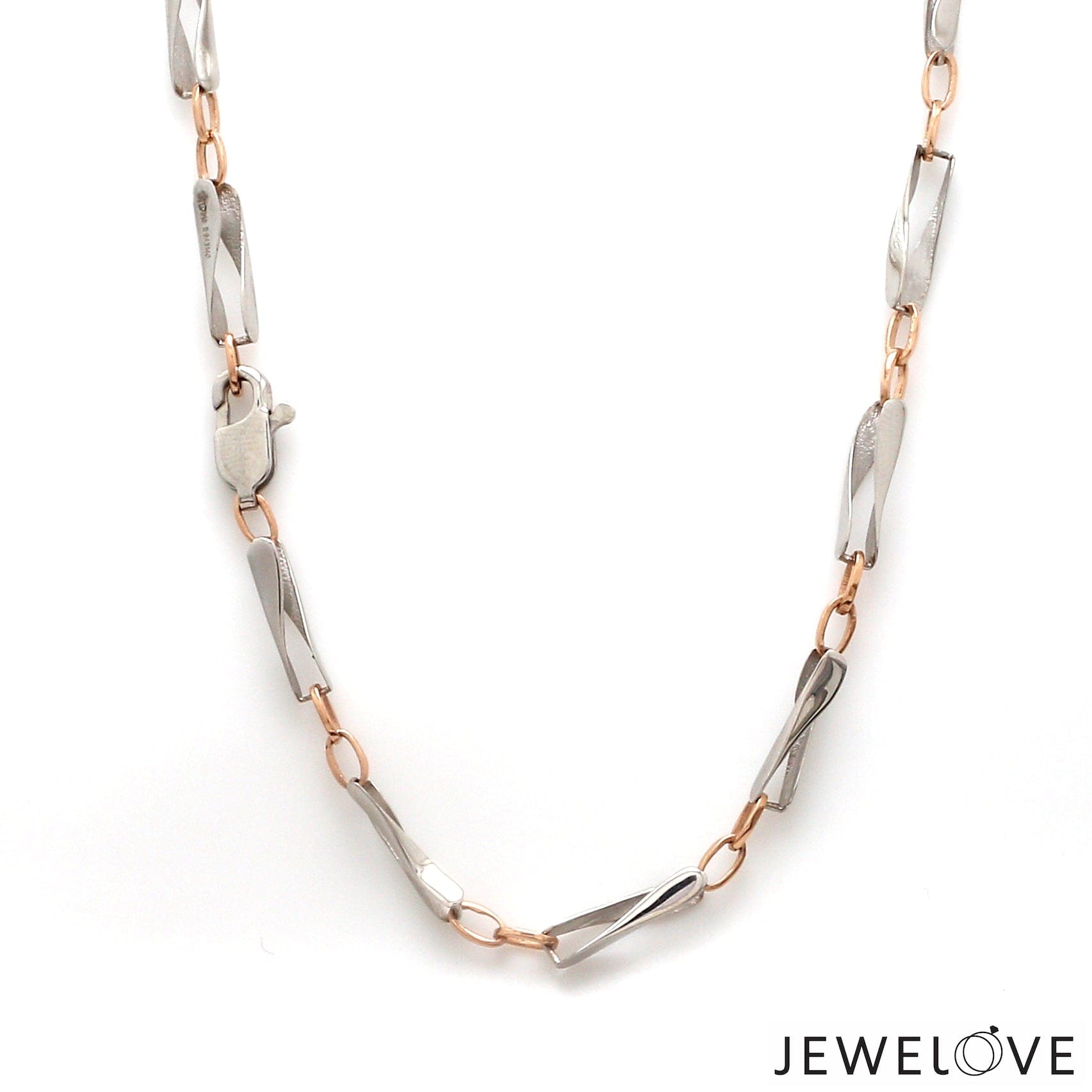 Jewelove™ Chains 3.5mm Platinum Rose Gold Link Chain for Men JL PT CH 1346