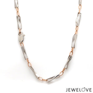 Jewelove™ Chains 3.5mm Platinum Rose Gold Link Chain for Men JL PT CH 1346