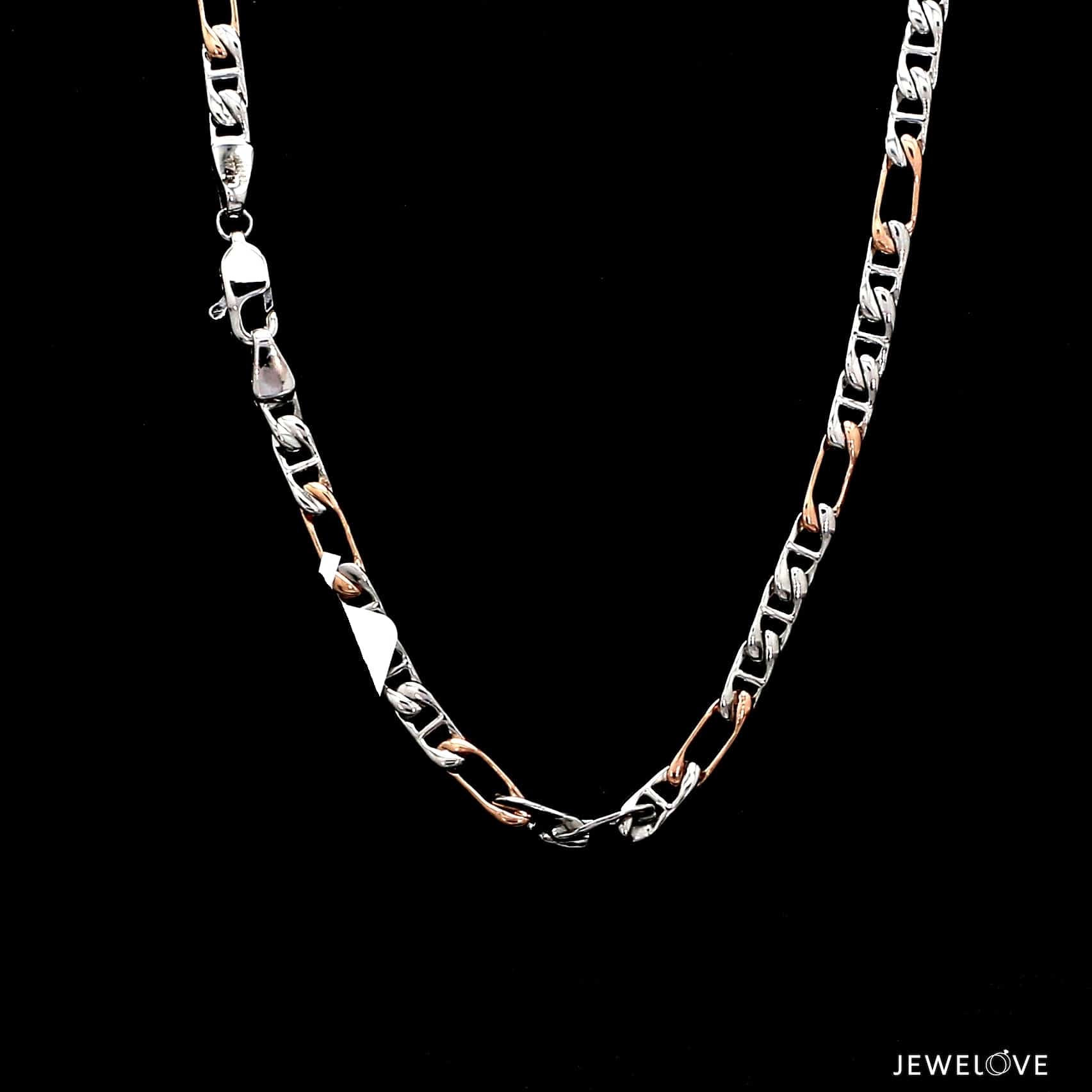 Jewelove™ Chains 3.5mm Platinum Rose Gold Link Chain for Men JL PT CH 1349