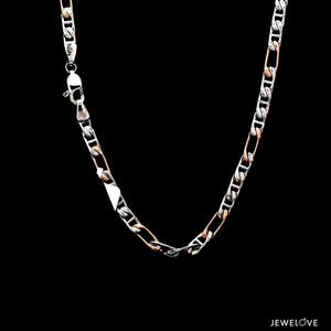 Jewelove™ Chains 3.5mm Platinum Rose Gold Link Chain for Men JL PT CH 1349