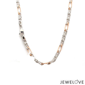 Jewelove™ Chains 3.5mm Platinum Rose Gold Link Chain for Men JL PT CH 1349