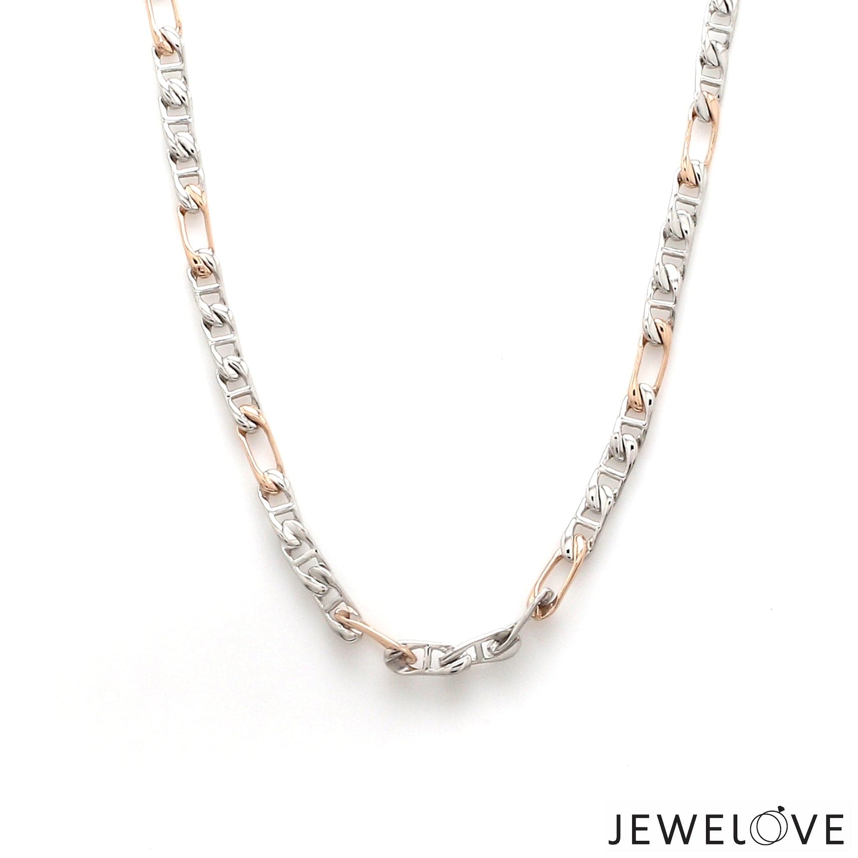 Jewelove™ Chains 3.5mm Platinum Rose Gold Link Chain for Men JL PT CH 1349