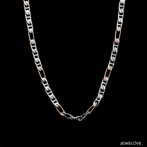 Jewelove™ Chains 3.5mm Platinum Rose Gold Link Chain for Men JL PT CH 1349