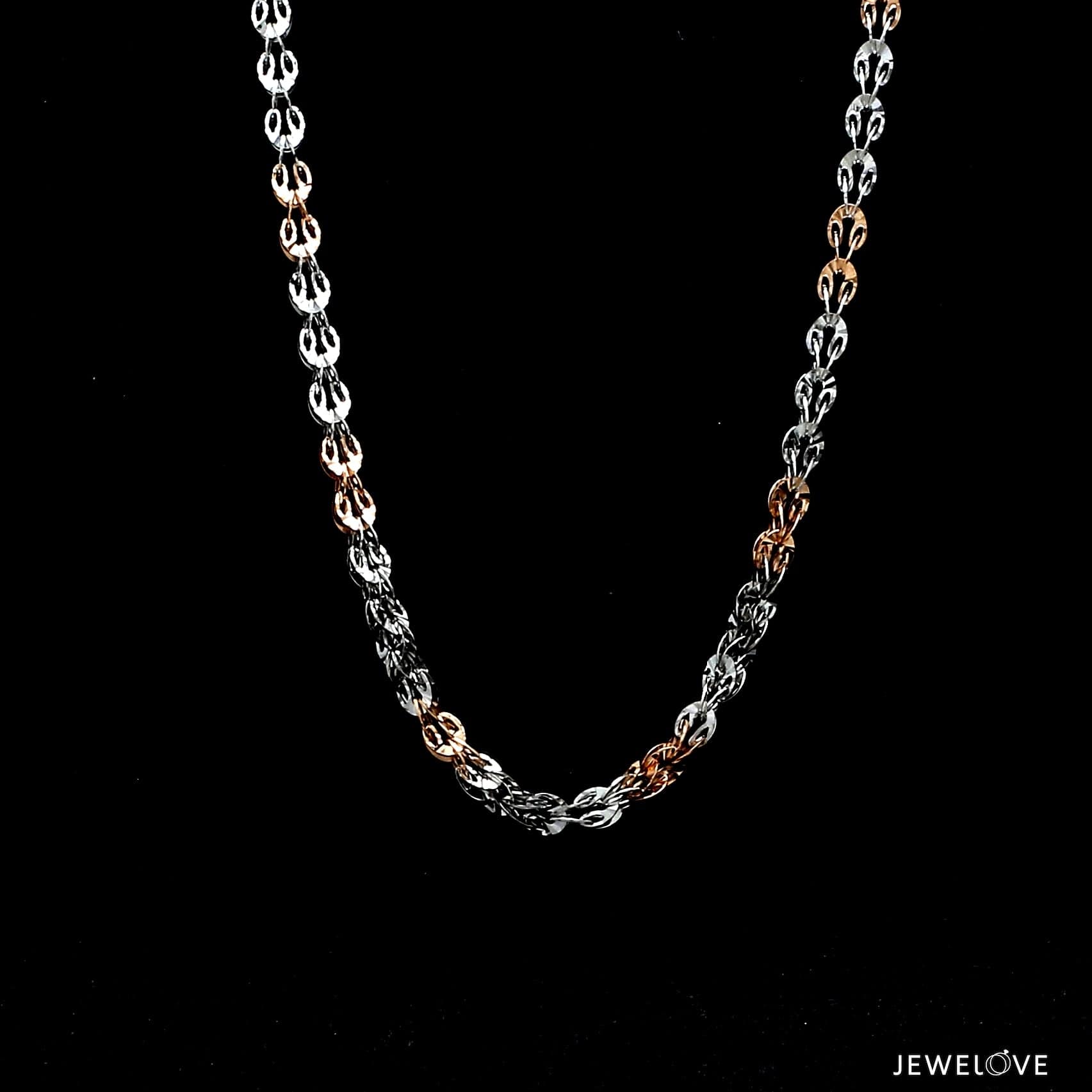 Jewelove™ Chains 18 inches 3.5mm Unique Japanese Platinum Rose Gold Chain JL PT CH 739R