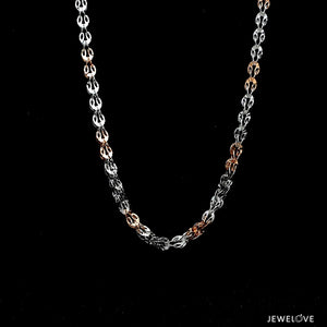 Jewelove™ Chains 18 inches 3.5mm Unique Japanese Platinum Rose Gold Chain JL PT CH 739R